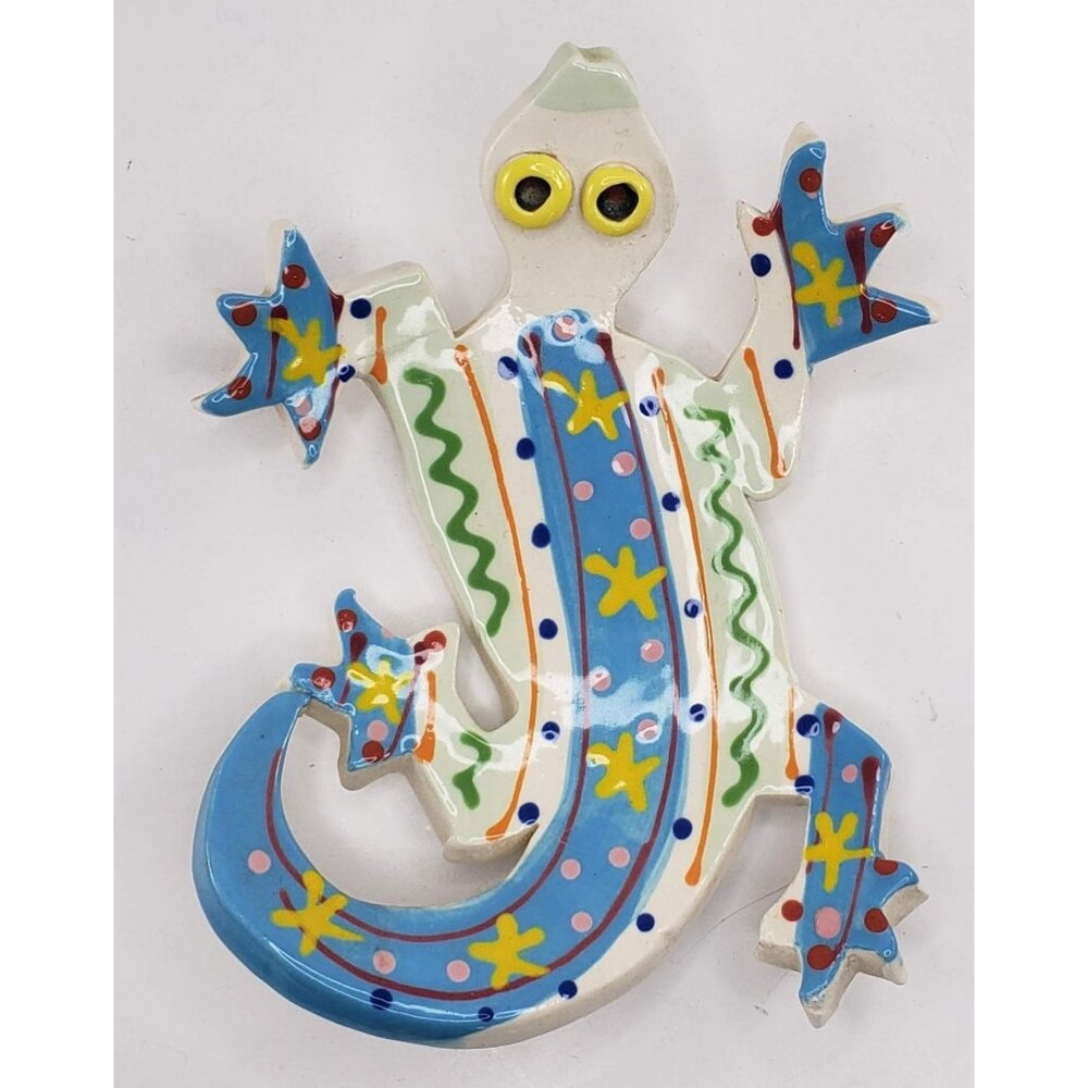 M. Ruley Gecko Lizard Wall Hanging Key West Hand Painted *Repaired*